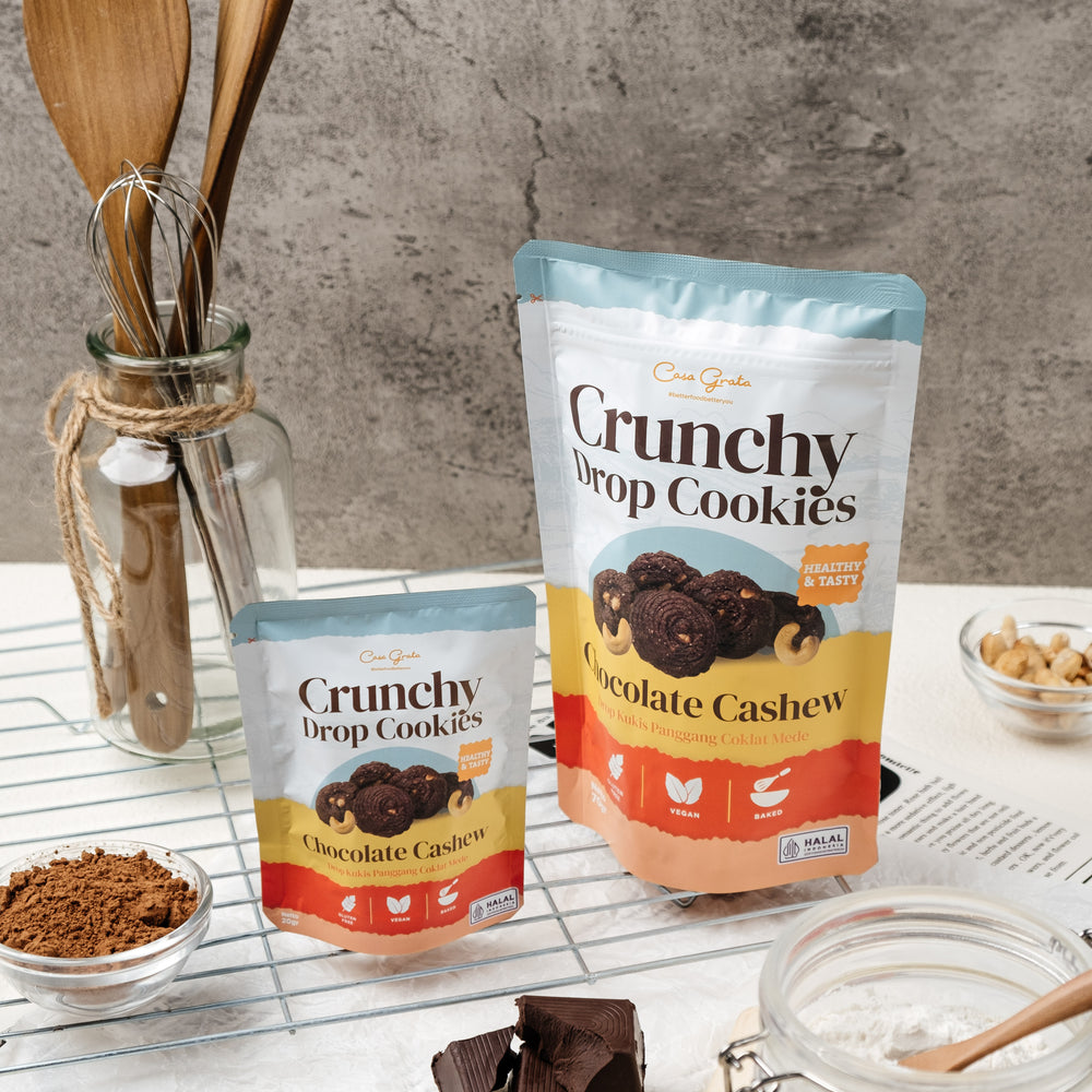 Chocolate Cashew Crunchy Drop Cookies
